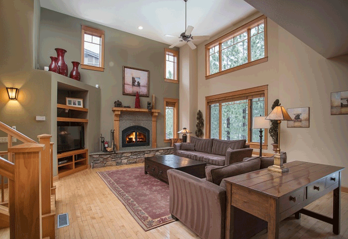 Open living room of a Timbers home 